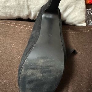 Black velvety/suede type feel heels